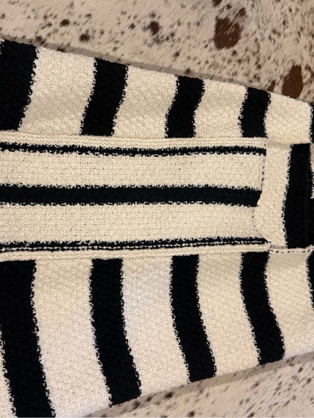 Zara Black and Cream Striped Knit Mini Dress- Classic Styling! - Picture 4 of 5